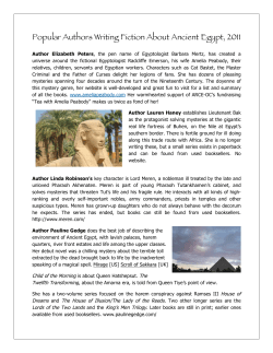 Popular Authors Writing Fiction on Ancient Egypt 2