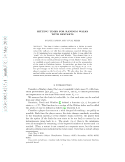 HITTING TIMES FOR RANDOM WALKS WITH RESTARTS