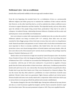 Nobleman`s Jew &ndash; Jew as a nobleman