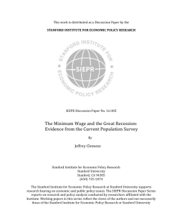 The Minimum Wage and the Great Recession: Evidence