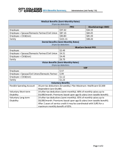 Medical Benefits (Semi-Monthly Rates)