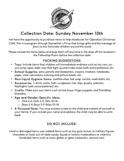 Collection Date: Sunday November 13th