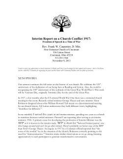 Sermon Text - First Unitarian Church of Cincinnati