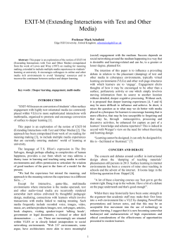 EXIT-M (Extending Interactions with Text and Other Media)
