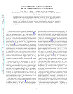 Common Origin for Surface Reconstruction and the Formation of