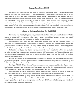 The Sepoy Rebellion Reading w/ Questions