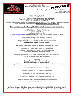 Jay`s Kids Wrestling Club NOVICE WRESTLING TOURNAMENT
