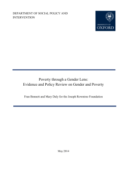 Poverty through a Gender Lens: Evidence and Policy Review on