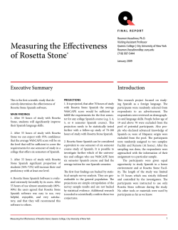 Measuring the Effectiveness of Rosetta Stone&reg;