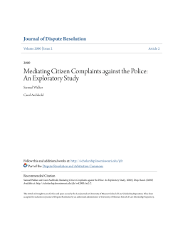 Mediating Citizen Complaints against the Police