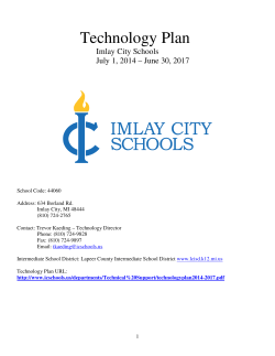 Technology Plan 2014 - Imlay City Community Schools