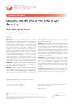 Delusional disorder-jealous type: sleeping with the enemy