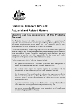 GPS 320 Actuarial and Related Matters