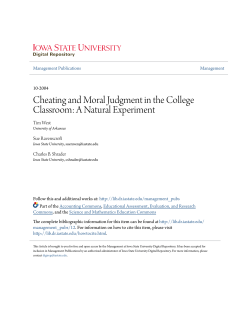 Cheating and Moral Judgment in the College Classroom: A Natural