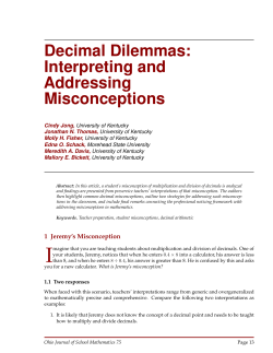 Decimal Dilemmas: Interpreting and Addressing Misconceptions