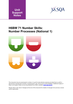 H6BW 71 Number Skills: Number Processes (National 1)
