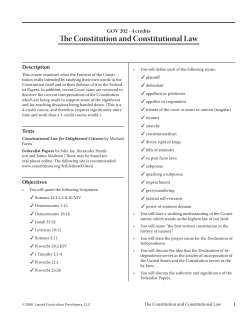 e Constitution and Constitutional Law