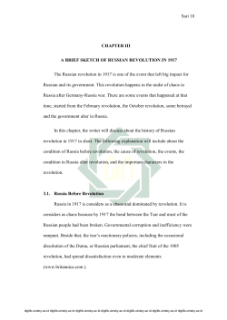 Sari 18 CHAPTER III A BRIEF SKETCH OF RUSSIAN REVOLUTION