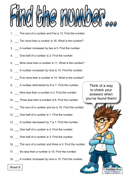 Find the Number - Teaching Ideas