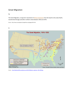 Great Migration 1. - Whitman Middle School
