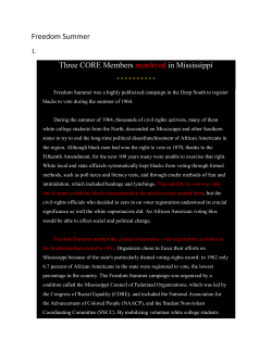 Freedom Summer - Whitman Middle School