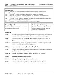 Unit 8 Standards for Algebra 2