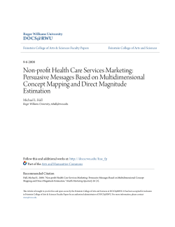Non-profit Health Care Services Marketing: Persuasive Messages