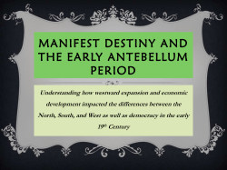 manifest destiny and the early antebellum