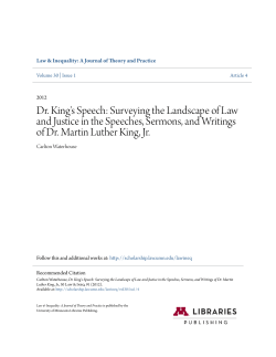 Dr. King`s Speech: Surveying the Landscape of Law and Justice in