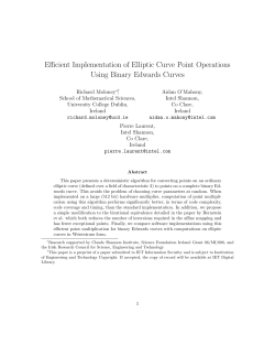 Efficient Implementation of Elliptic Curve Point Operations Using