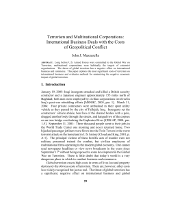 Terrorism and Multinational Corporations: International Business