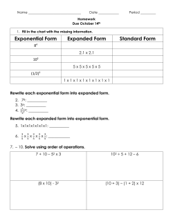 Exponential Form Expanded Form Standard Form