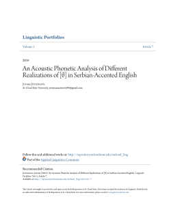 in Serbian-Accented English - theRepository at St. Cloud State