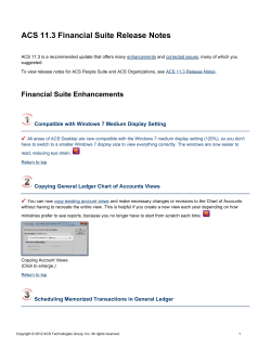 Return to top - ACS Technologies Help Center