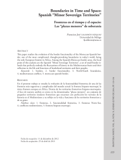 Boundaries in Time and Space: Spanish &ldquo;Minor Sovereign Territories&rdquo;