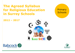 Agreed primary school syllabus for RE in Surrey Schools