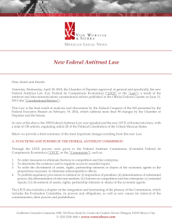 New Federal Antitrust Law - Von Wobeser y Sierra, SC