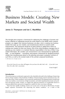 Creating New Markets and Societal Wealth