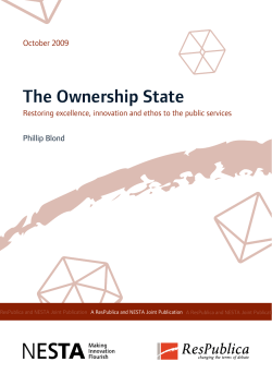 The Ownership State Restoring excellence, innovation and ethos to