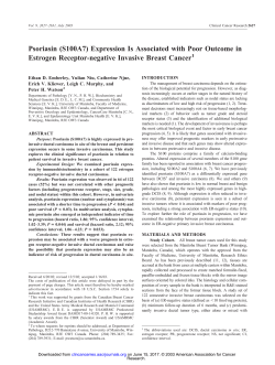 Psoriasin (S100A7) Expression Is Associated with Poor Outcome in