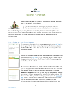 Teacher Handbook