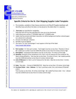 Supplier Label Specifications