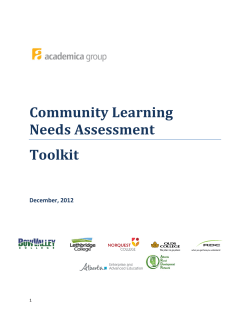 Community Learning Needs Assessment Toolkit