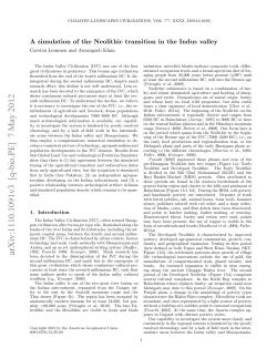 A simulation of the Neolithic transition in the Indus valley
