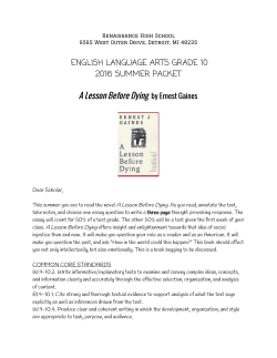 ENGLISH LANGUAGE ARTS GRADE 10 2016 SUMMER PACKET A