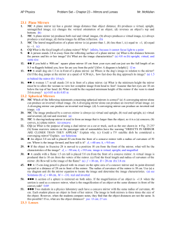 23.1 Plane Mirrors 23.2 Spherical Mirrors 23.3 Lenses