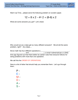 Module Two Part One - Expressions