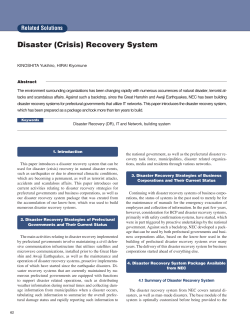 Disaster (Crisis) Recovery System