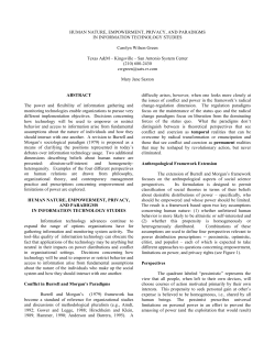 human nature, empowerment, privacy, and paradigms in information