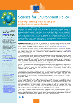 Fracking: leaking wells cause gas contaminated groundwater